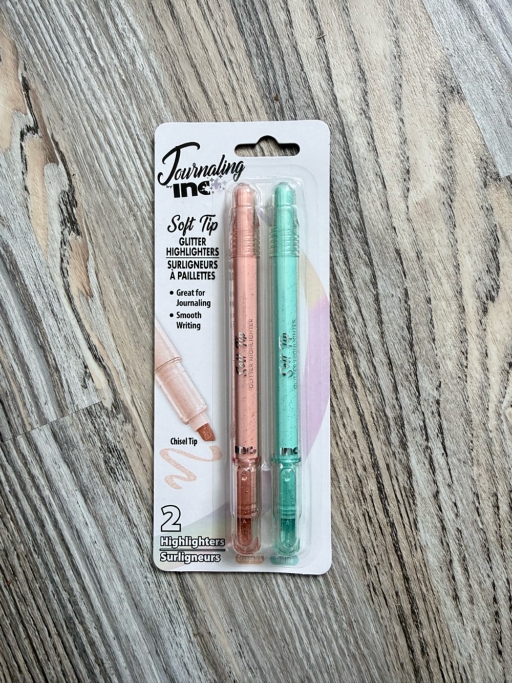 Journaling Inc. Soft Tip Glitter Highlighters - Orange and Green
